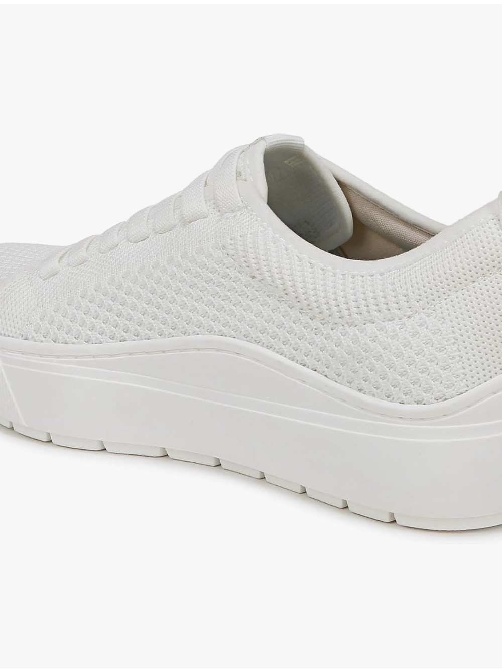 Dr. Scholl's White Knit Platform Sneakers with Brown Accent - Picture 9 of 12